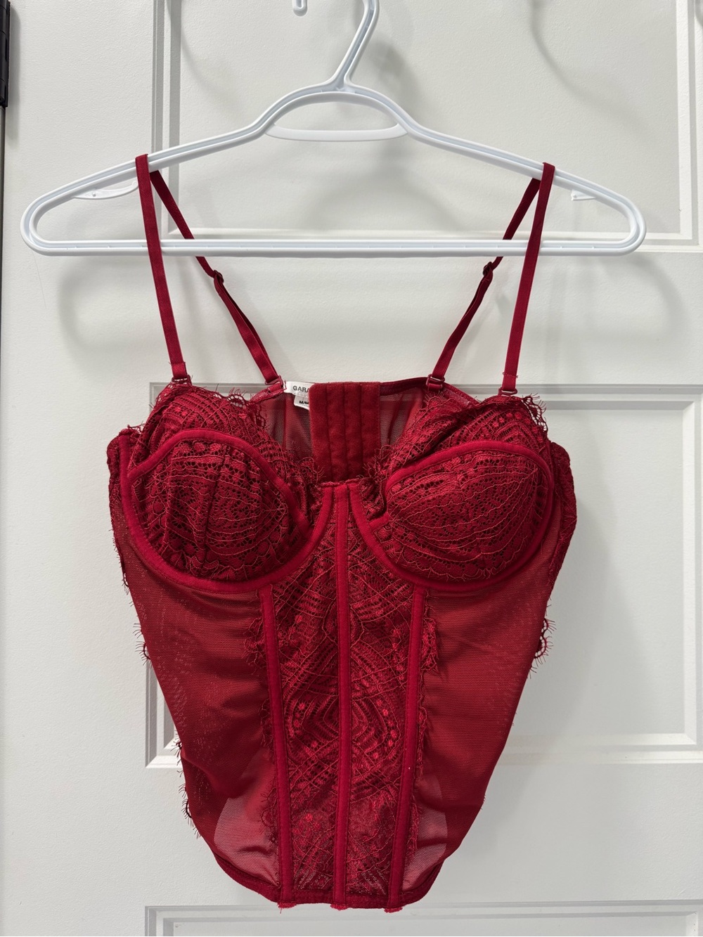 Garage Red Lace Bustier Tank Top